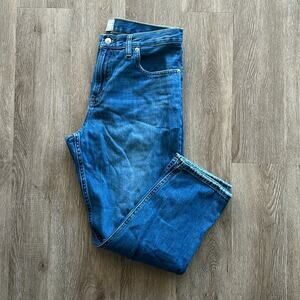 Everlane The Summer Jean Size 31 High Rise Straight Leg Distressed 100% Cotton